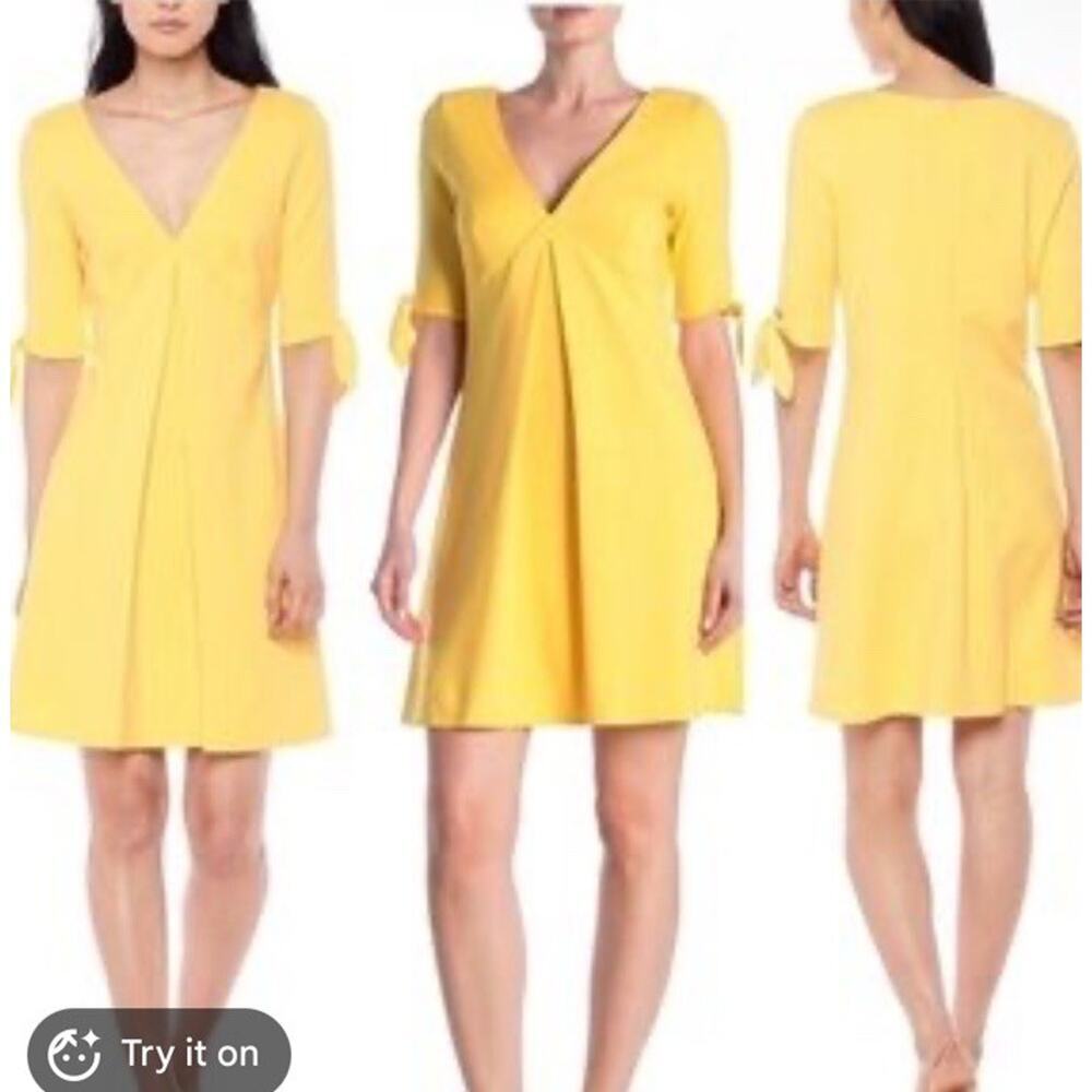 Anthropologie BAILEY 44 Golden Yellow Retro Dress Sz M